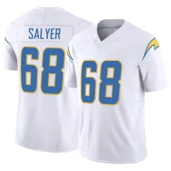 Men's Jamaree Salyer Los Angeles Chargers No.68 Limited Vapor F.U.S.E. Jersey - White