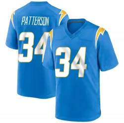 Men's Jaret Patterson Los Angeles Chargers No.34 Game Powder Alternate Jersey - Blue