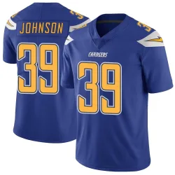 Men's Jaylen Johnson Los Angeles Chargers No.39 Limited Color Rush Vapor Untouchable Jersey - Royal