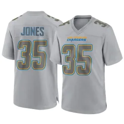 Men's Jaylen Jones Los Angeles Chargers No.35 Game Atmosphere Fashion Jersey - Gray