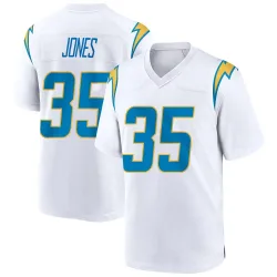 Men's Jaylen Jones Los Angeles Chargers No.35 Game Jersey - White