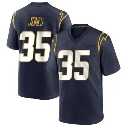 Men's Jaylen Jones Los Angeles Chargers No.35 Game Team Color Jersey - Navy
