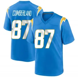 Men's Jeff Cumberland Los Angeles Chargers No.87 Game Powder Alternate Jersey - Blue