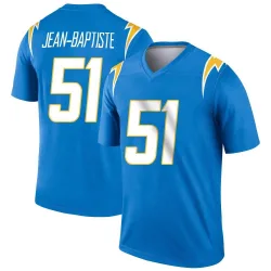 Men's Jeremiah Jean-Baptiste Los Angeles Chargers No.51 Legend Powder Jersey - Blue