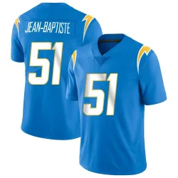 Men's Jeremiah Jean-Baptiste Los Angeles Chargers No.51 Limited Powder Vapor Untouchable Alternate Jersey - Blue