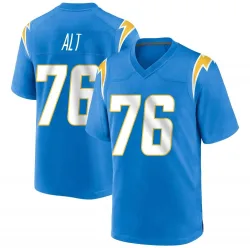 Men's Joe Alt Los Angeles Chargers No.76 Game Powder Alternate Jersey - Blue