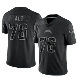 Men's Joe Alt Los Angeles Chargers No.76 Limited Reflective Jersey - Black