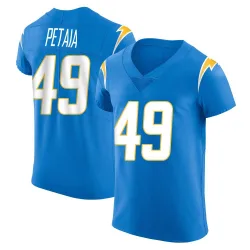 Men's Jordan Petaia Los Angeles Chargers No.49 Elite Alternate Vapor Untouchable Jersey - Blue