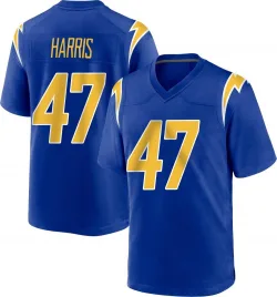 Men's Josh Harris Los Angeles Chargers No.47 Game 2nd Alternate Jersey - Royal