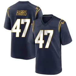 Men's Josh Harris Los Angeles Chargers No.47 Game Team Color Jersey - Navy
