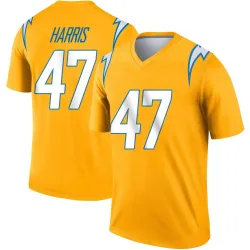 Men's Josh Harris Los Angeles Chargers No.47 Legend Inverted Jersey - Gold