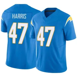 Men's Josh Harris Los Angeles Chargers No.47 Limited Powder Vapor F.U.S.E. Jersey - Blue