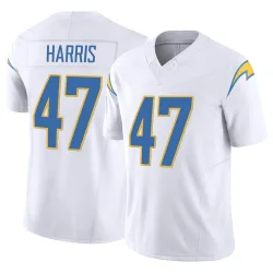 Men's Josh Harris Los Angeles Chargers No.47 Limited Vapor F.U.S.E. Jersey - White