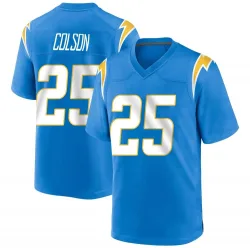 Men's Junior Colson Los Angeles Chargers No.25 Game Powder Alternate Jersey - Blue