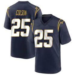 Men's Junior Colson Los Angeles Chargers No.25 Game Team Color Jersey - Navy