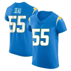 Men's Junior Seau Los Angeles Chargers No.55 Elite Alternate Vapor Untouchable Jersey - Blue
