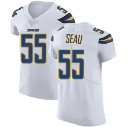 Men's Junior Seau Los Angeles Chargers No.55 Elite Vapor Untouchable Jersey - White