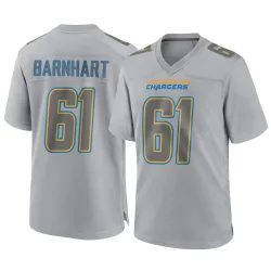 Men's Karsen Barnhart Los Angeles Chargers No.61 Game Atmosphere Fashion Jersey - Gray