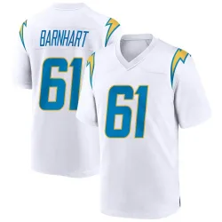 Men's Karsen Barnhart Los Angeles Chargers No.61 Game Jersey - White
