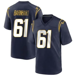 Men's Karsen Barnhart Los Angeles Chargers No.61 Game Team Color Jersey - Navy