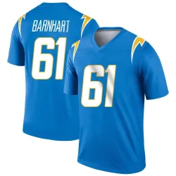 Men's Karsen Barnhart Los Angeles Chargers No.61 Legend Powder Jersey - Blue