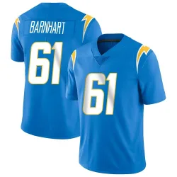 Men's Karsen Barnhart Los Angeles Chargers No.61 Limited Powder Vapor Untouchable Alternate Jersey - Blue