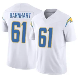 Men's Karsen Barnhart Los Angeles Chargers No.61 Limited Vapor F.U.S.E. Jersey - White