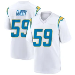 Men's Kylan Guidry Los Angeles Chargers No.59 Game Jersey - White
