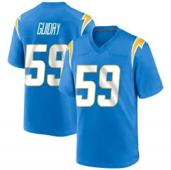 Men's Kylan Guidry Los Angeles Chargers No.59 Game Powder Alternate Jersey - Blue