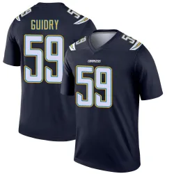 Men's Kylan Guidry Los Angeles Chargers No.59 Legend Jersey - Navy