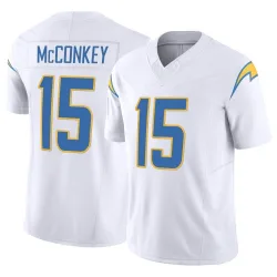Men's Ladd McConkey Los Angeles Chargers No.15 Limited Vapor F.U.S.E. Jersey - White