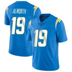 Men's Lance Alworth Los Angeles Chargers No.19 Limited Powder Vapor Untouchable Alternate Jersey - Blue