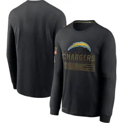 Men's Los Angeles Chargers No. 2020 Salute to Service Sideline Performance Long Sleeve T-Shirt - Black