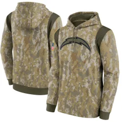 Men's Los Angeles Chargers No. 2021 Salute to Service Therma Performance Pullover Hoodie - Camo