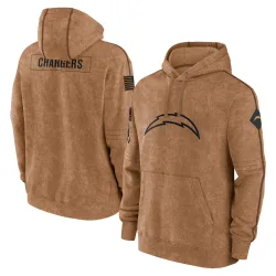 Men's Los Angeles Chargers No. 2023 Salute to Service Club Pullover Hoodie - Brown