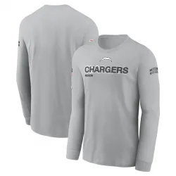 Men's Los Angeles Chargers No. 2024 Salute To Service Long Sleeve T-Shirt - Gray