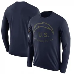 Men's Los Angeles Chargers No. Legend 2018 Salute to Service Sideline Performance Long Sleeve T-Shirt - Navy