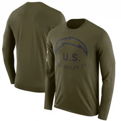 Men's Los Angeles Chargers No. Legend 2018 Salute to Service Sideline Performance Long Sleeve T-Shirt - Olive
