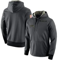 Men's Los Angeles Chargers No. Salute to Service Player Performance Hoodie - Anthracite