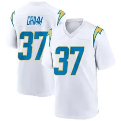 Men's Luke Grimm Los Angeles Chargers No.37 Game Jersey - White