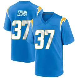 Men's Luke Grimm Los Angeles Chargers No.37 Game Powder Alternate Jersey - Blue