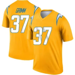 Men's Luke Grimm Los Angeles Chargers No.37 Legend Inverted Jersey - Gold
