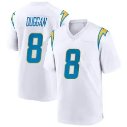 Men's Max Duggan Los Angeles Chargers No.8 Game Jersey - White