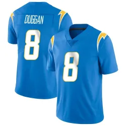 Men's Max Duggan Los Angeles Chargers No.8 Limited Powder Vapor Untouchable Alternate Jersey - Blue