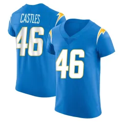 Men's McCallan Castles Los Angeles Chargers No.46 Elite Alternate Vapor Untouchable Jersey - Blue