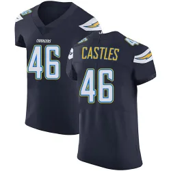 Men's McCallan Castles Los Angeles Chargers No.46 Elite Team Color Vapor Untouchable Jersey - Navy Blue