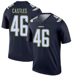 Men's McCallan Castles Los Angeles Chargers No.46 Legend Jersey - Navy