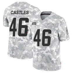 Men's McCallan Castles Los Angeles Chargers No.46 Limited 2024 Salute to Service Jersey - Arctic Camo