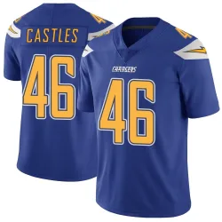 Men's McCallan Castles Los Angeles Chargers No.46 Limited Color Rush Vapor Untouchable Jersey - Royal