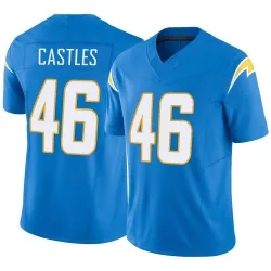 Men's McCallan Castles Los Angeles Chargers No.46 Limited Powder Vapor F.U.S.E. Jersey - Blue